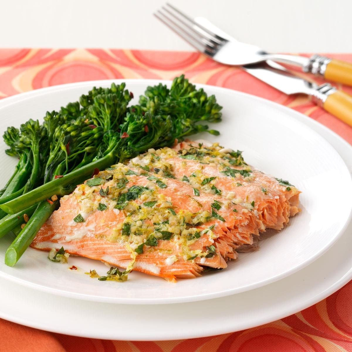 Herbed Salmon Fillet Recipe | Taste of Home