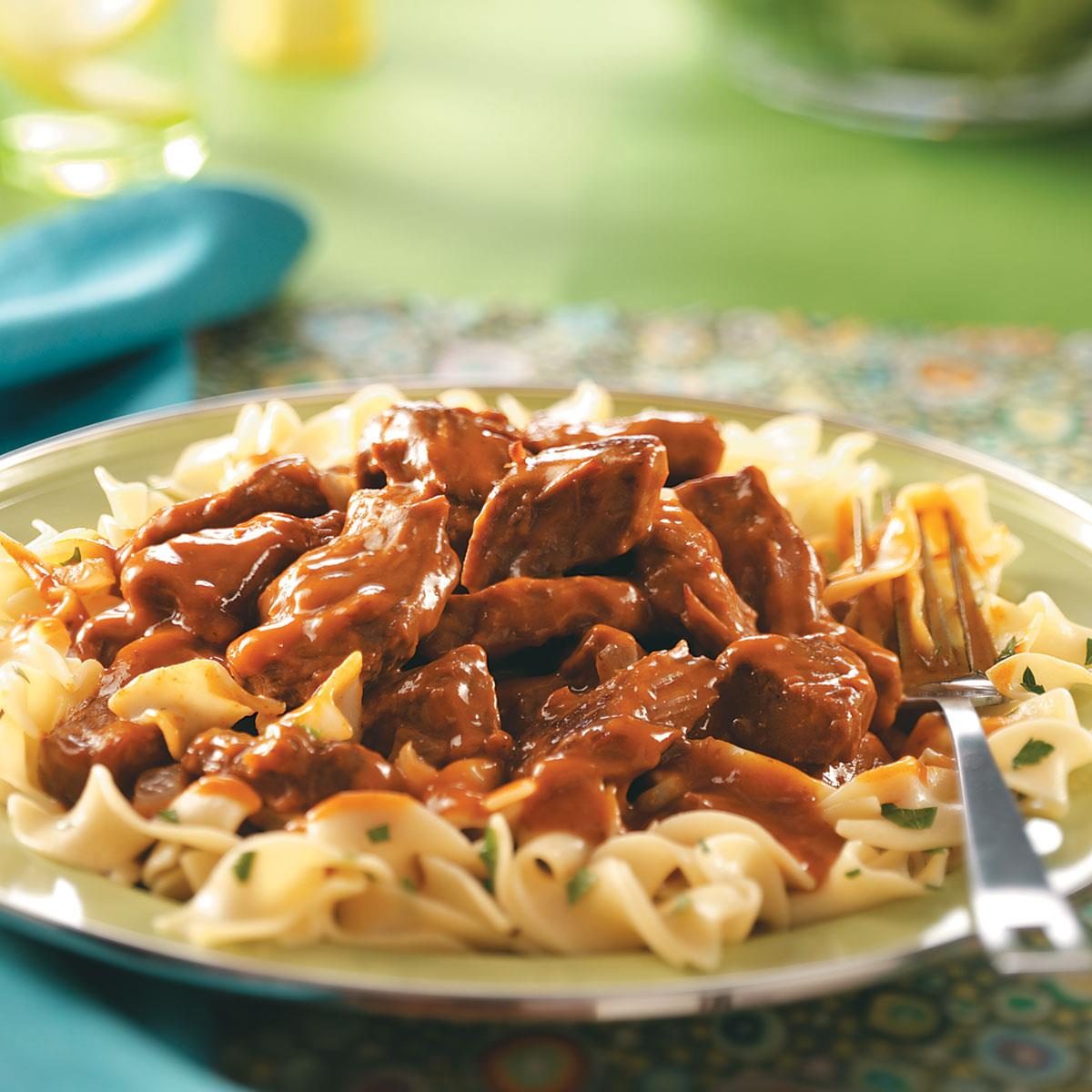 Tender Beef over Noodles Recipe | Taste of Home