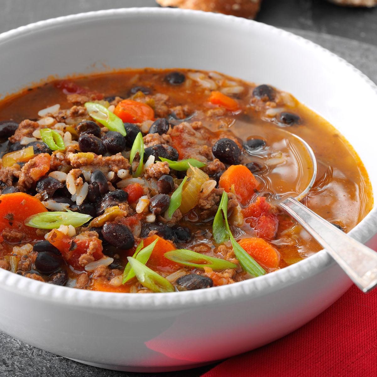 Beef & Black Bean Soup Recipe | Taste of Home