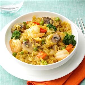 Shrimp & Broccoli Brown Rice Paella